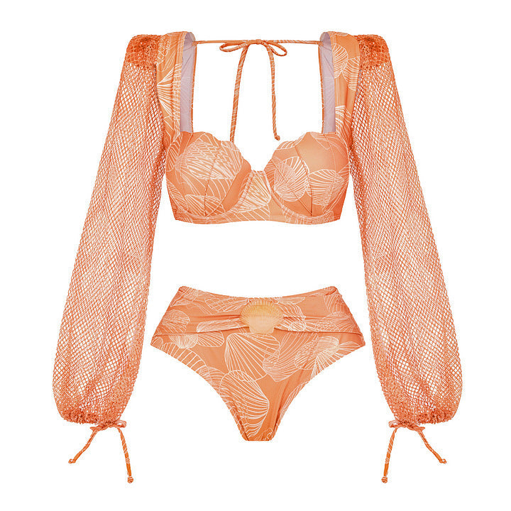 Shell Trim Halterneck One-Piece Swimsuit