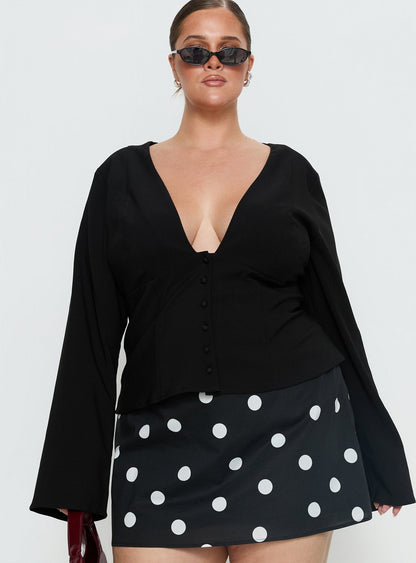 Serefina Long Sleeve Top Black Curve