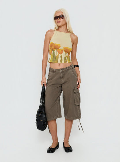 Dudley Vest Top Buttermilk Blurry Tulip