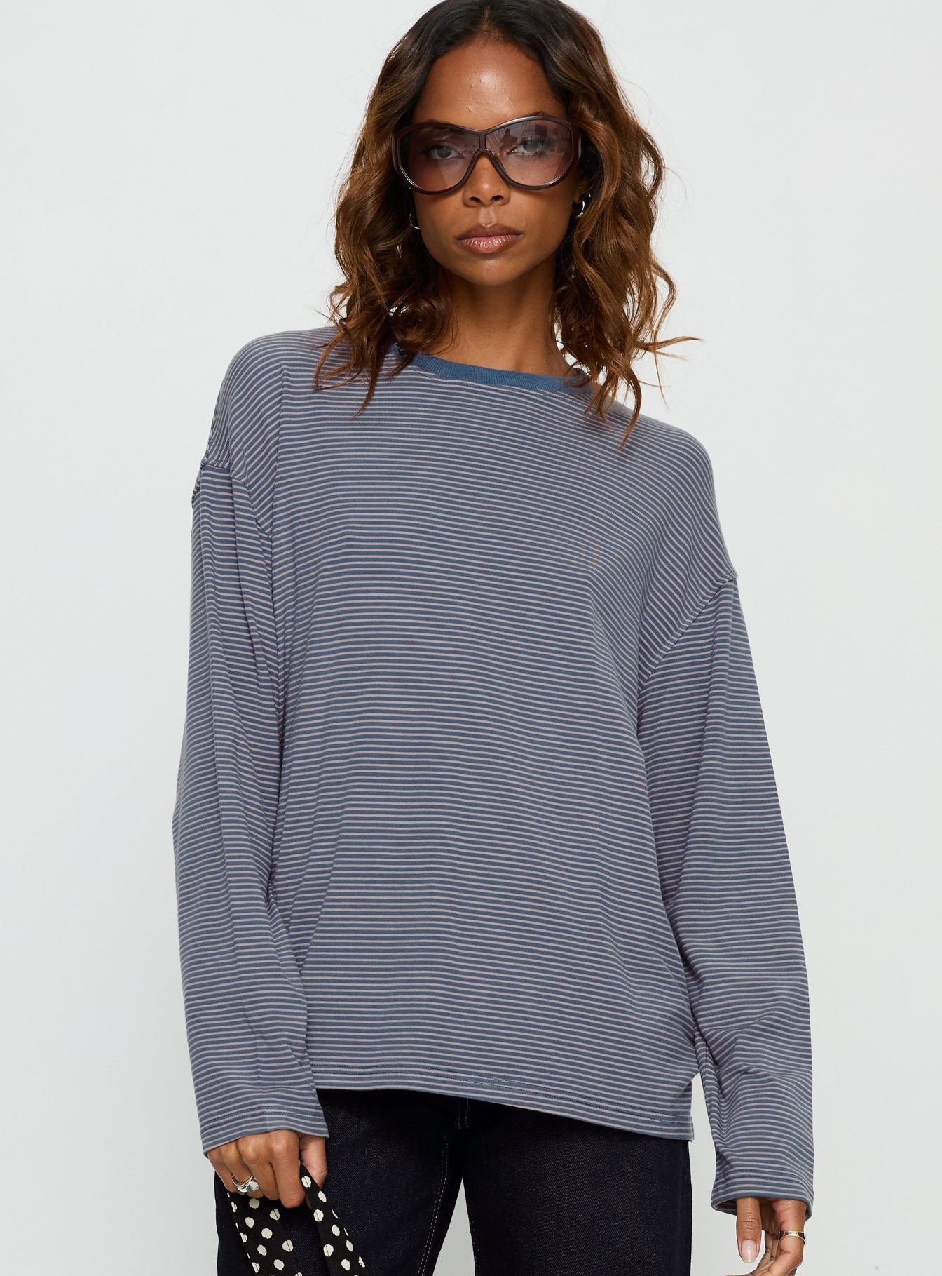 Marlah Long Sleeve Top Blue Stripe