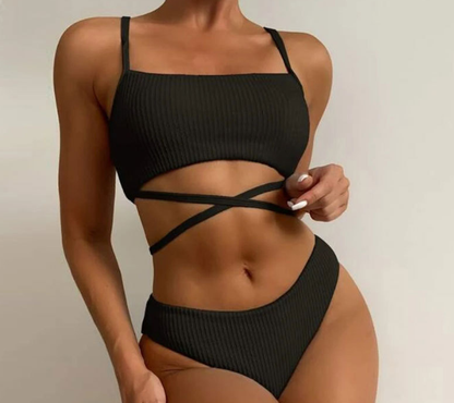 Tie Slit Bikini Set