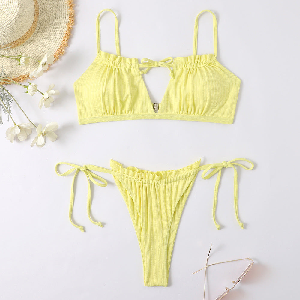 Slit One-Piece Swimsuit