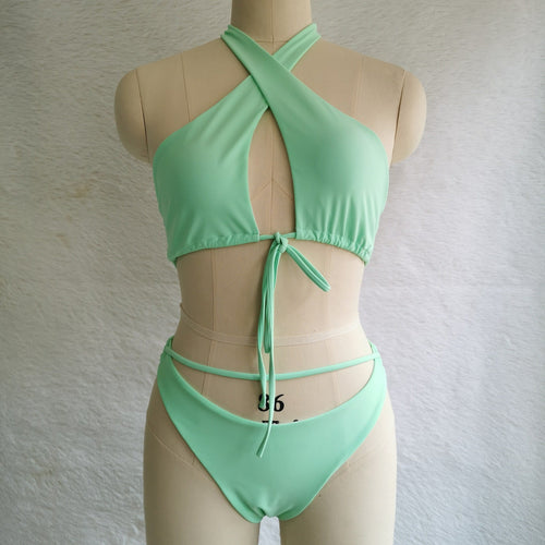 Tie Slit Bikini Set