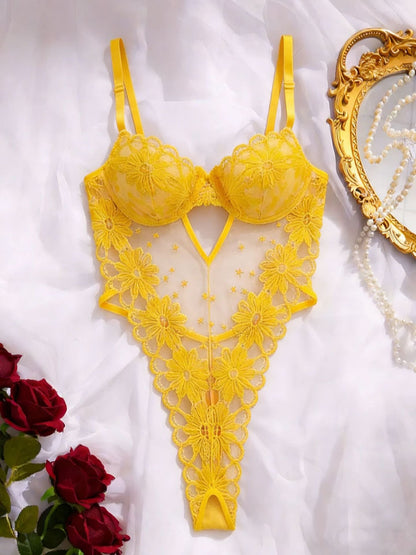 Texture Lace One-Piece Swimsuit