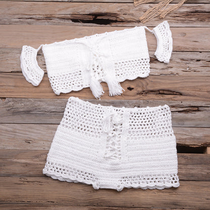 Strap Crochet One-Piece Swimsuit