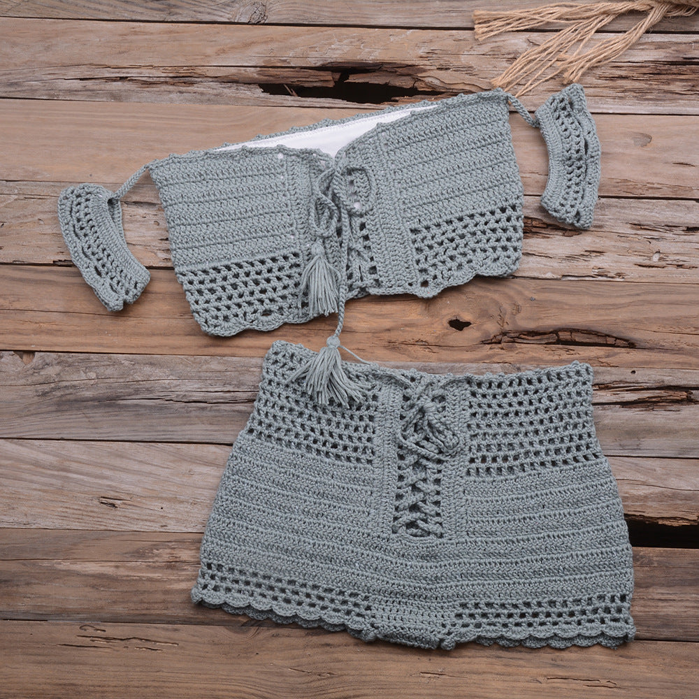 Strap Crochet One-Piece Swimsuit