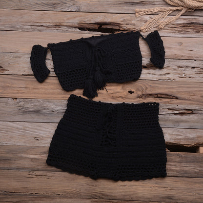Strap Crochet One-Piece Swimsuit