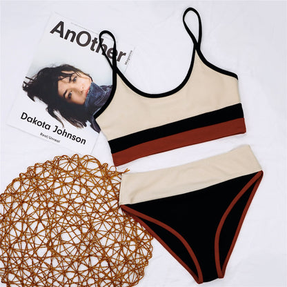 Ribbed Slit Bikini Set
