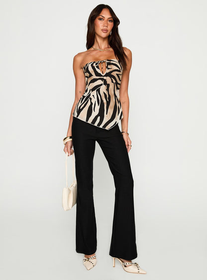 I Wonder Strapless Cut Out Top Tiger