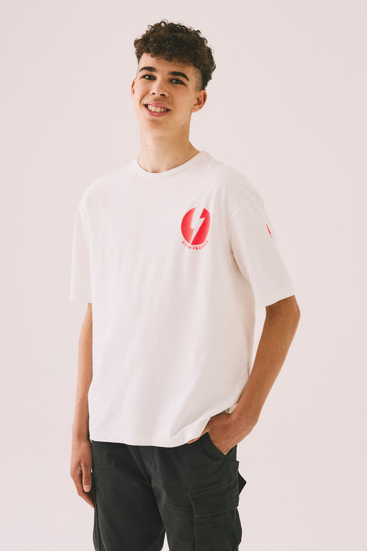 Men's White with Placement Bolt Graphics T-Shirt