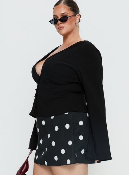 Serefina Long Sleeve Top Black Curve