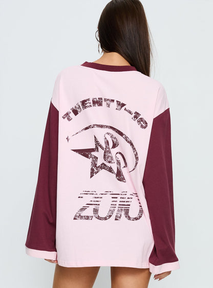 Starletta Long Sleeve Moto Top Pink