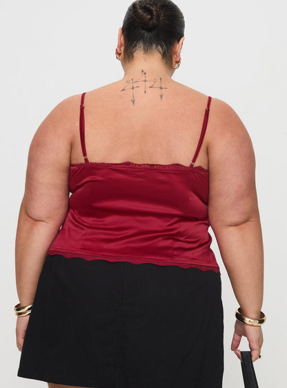 Juliana Top Dark Red Curve