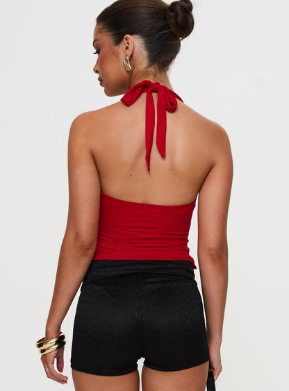 Chilli Halter Top Red