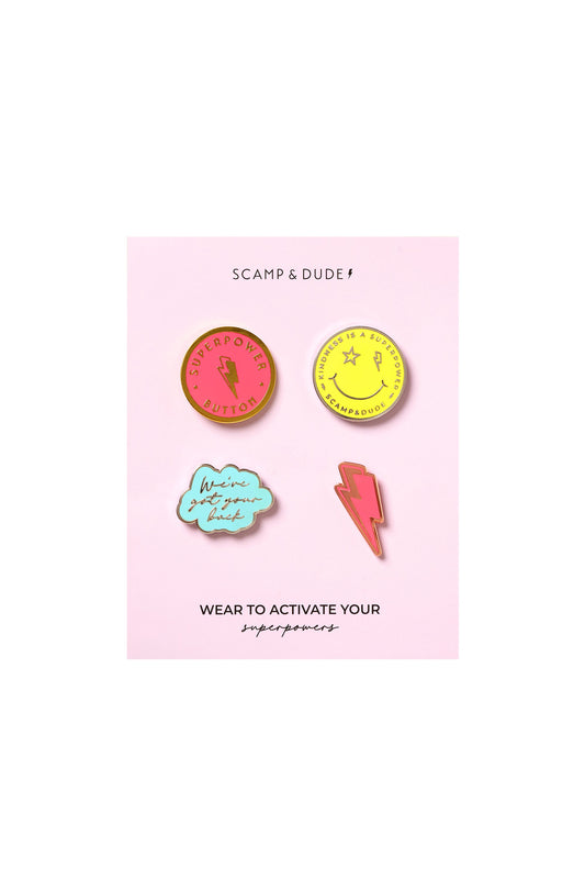 Pack of 4 Pin Badges