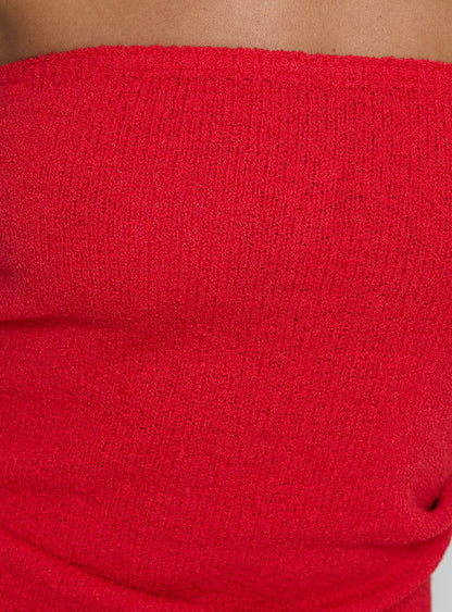 Aubrialla Strapless Top Red