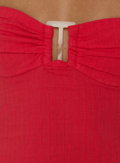 Isabetta Halter Top Red