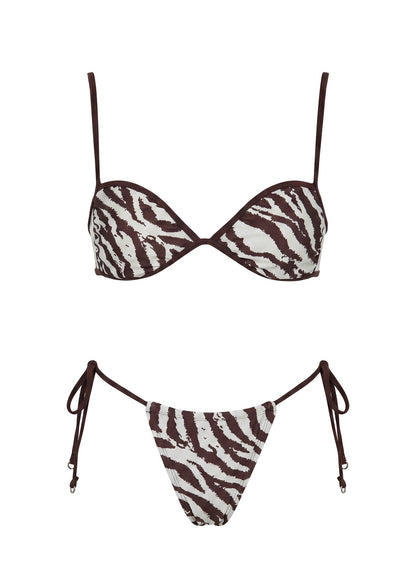 Jenner Tie Side Bikini Bottoms Zebra