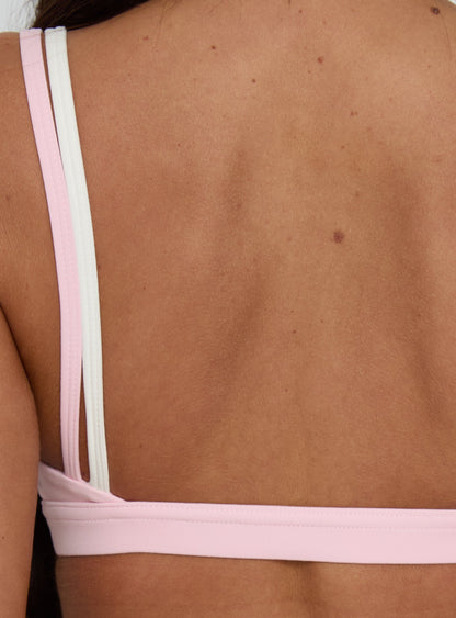 Exhilarate Layered Crop Top Pink / White