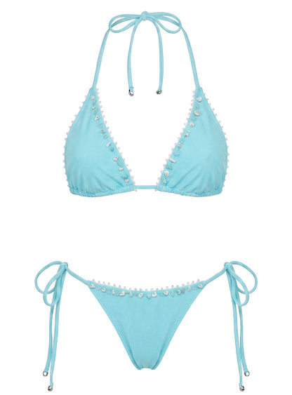Lietta Embellished Tie Side Bikini Bottoms Jelly Mint