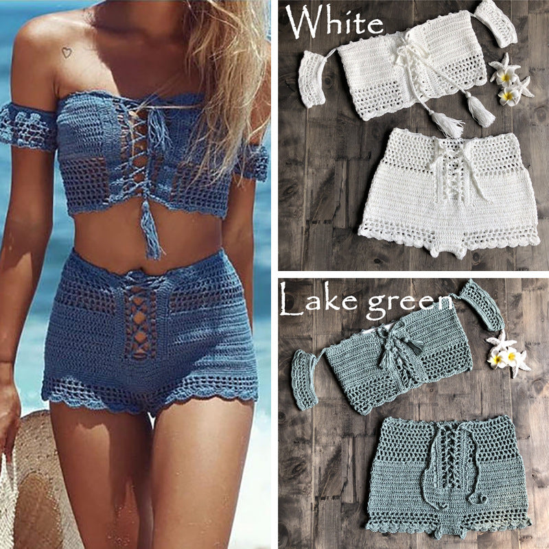 Strap Crochet One-Piece Swimsuit