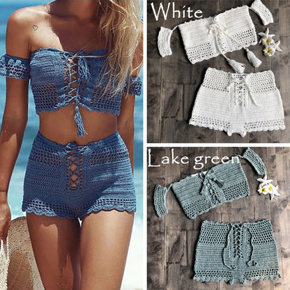 Strap Crochet One-Piece Swimsuit