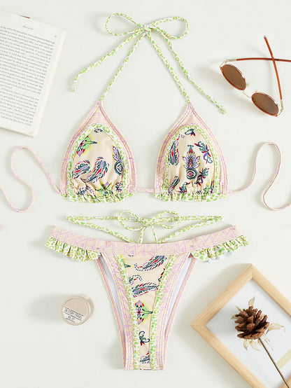 Yellow Halter Bikini Set