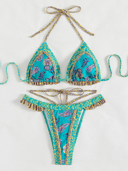 Yellow Halter Bikini Set