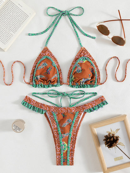 Yellow Halter Bikini Set