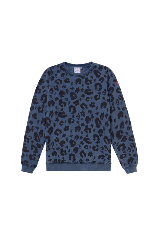 Washed Navy with Black Leopard Classic Archive Sweatshirt