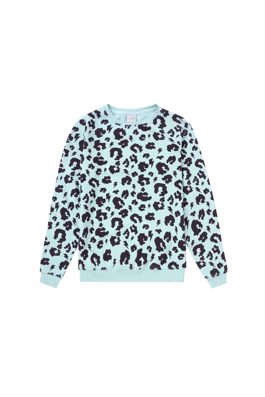 Mint with Black Leopard Classic Archive Sweatshirt