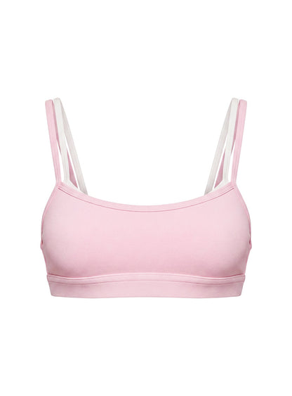 Exhilarate Layered Crop Top Pink / White