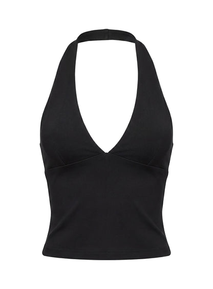 Habitual Active Longline Plunge Neck Tank Top Black