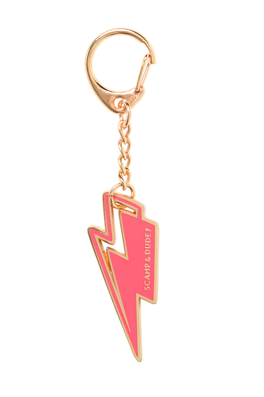 Coral Bolt Metal Keyring