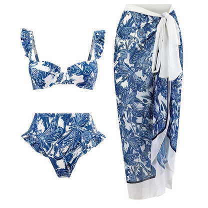Retro Slit One-Piece Swimsuit