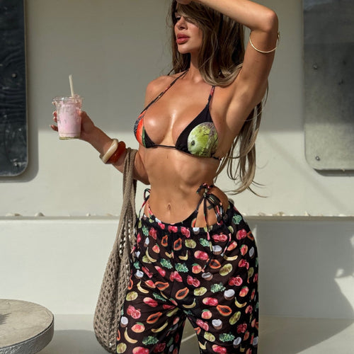 Print Three-Way One-Piece Swimsuit