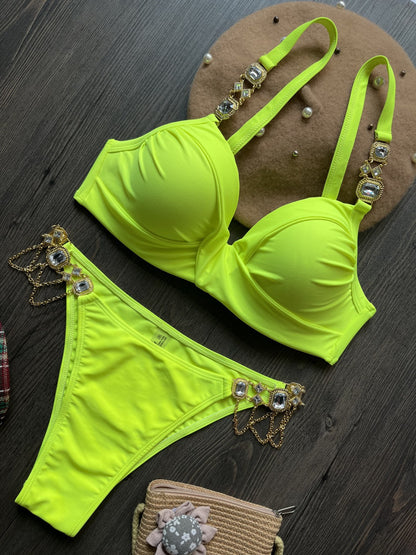 Ruched Underwire Bikini Set
