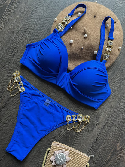 Ruched Underwire Bikini Set