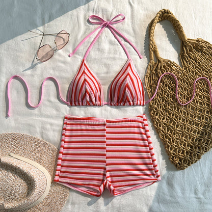 Striped Towel One-Piece Swimsuit