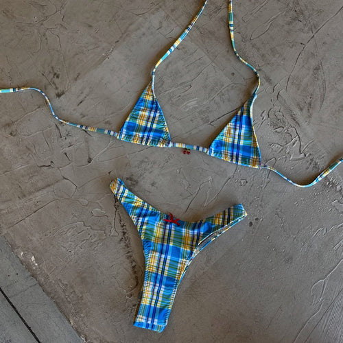 Print Slit Bikini Set