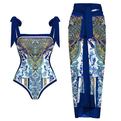 Two-Way Print One-Piece Swimsuit