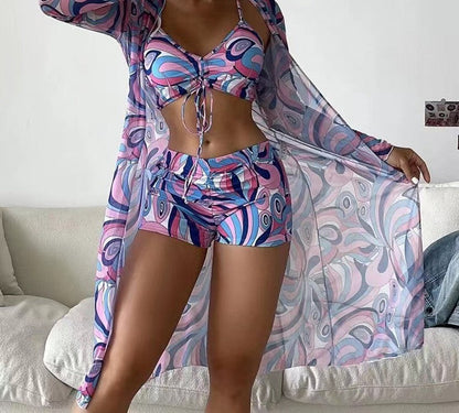 Triple Slit Bikini Set