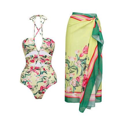 Vintage Floral One-Piece Swimsuit