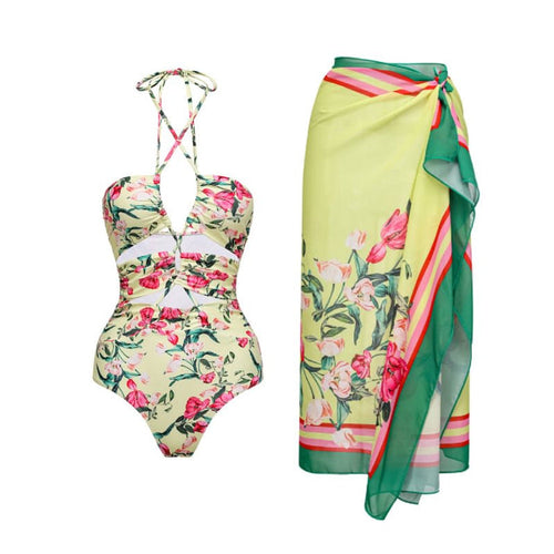 Vintage Floral One-Piece Swimsuit