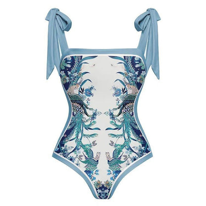 Two-Way Print One-Piece Swimsuit