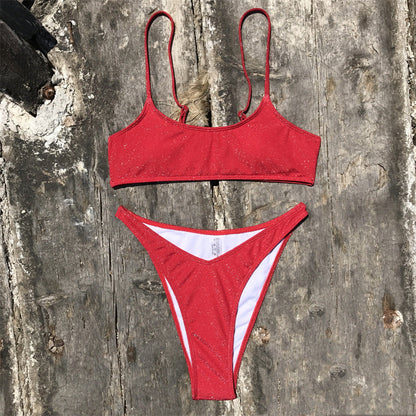 Shimmer Slit Bikini Set
