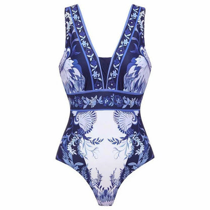 Print Halterneck One-Piece Swimsuit