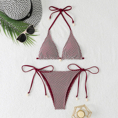 Slit Mesh One-Piece Swimsuit