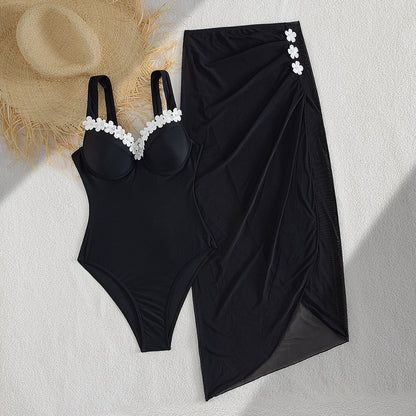 Two-Tone One-Piece Swimsuit