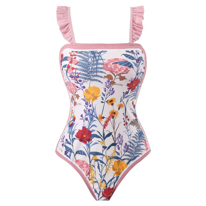 Raw Hem One-Piece Swimsuit